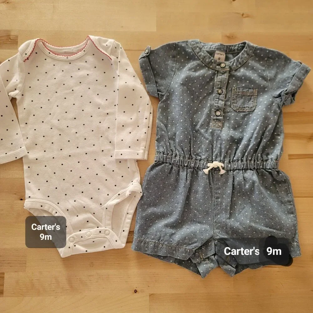 Baby Girl Clothes Lot 9m 12m, Osh Kosh Carter's NWT One Piece Denim Infant Gift